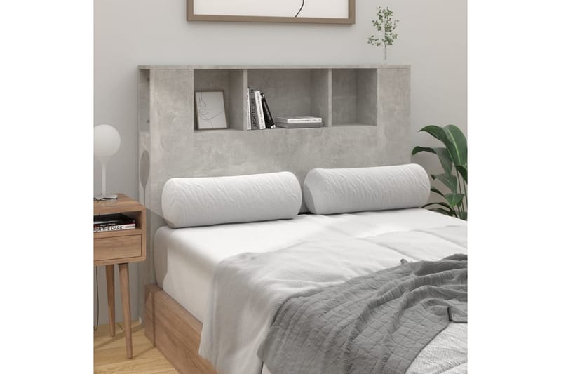 beBasic Sänggavel med förvaring betonggrå 120x18,5x104,5 cm - Grey - Möbler - Säng - Sängtillbehör & sänggavel - Sänggavlar & huvudgavlar