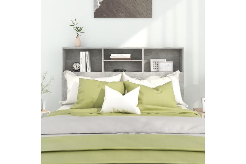 beBasic Sänggavel med förvaring betonggrå 140x19x103,5 cm - Grey - Möbler - Säng - Sängtillbehör & sänggavel - Sänggavlar & huvudgavlar