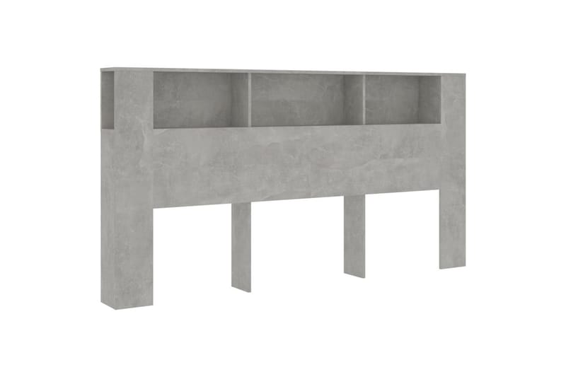 beBasic Sänggavel med förvaring betonggrå 200x18,5x104,5 cm - Grey - Sänggavlar & huvudgavlar