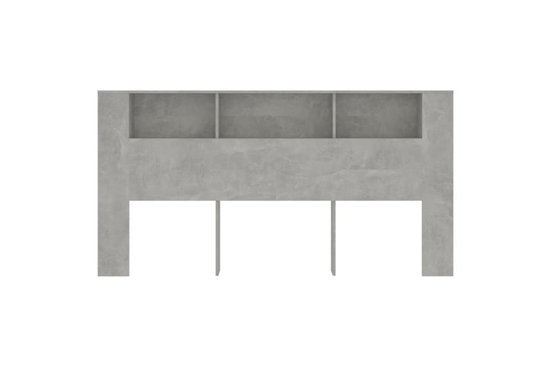 beBasic Sänggavel med förvaring betonggrå 200x18,5x104,5 cm - Grey - Sänggavlar & huvudgavlar