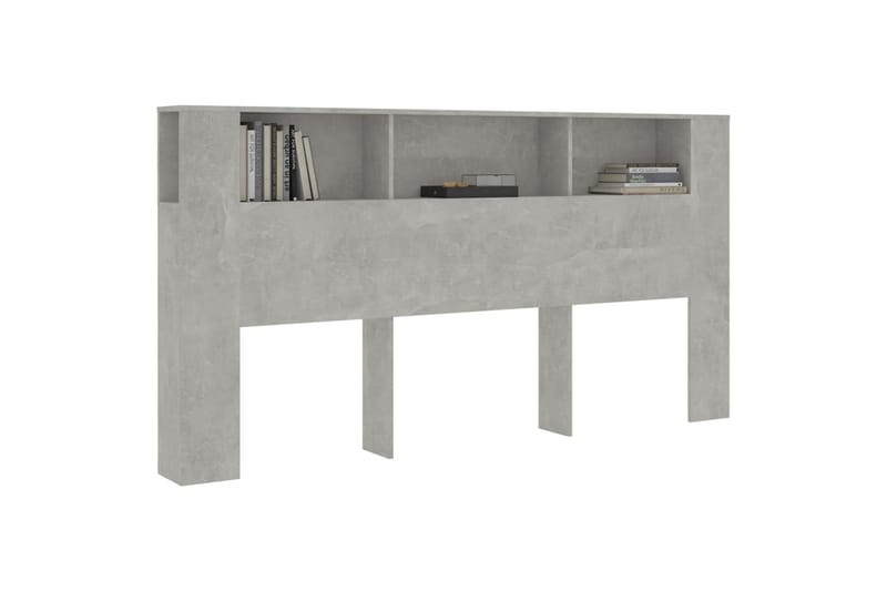 beBasic Sänggavel med förvaring betonggrå 200x18,5x104,5 cm - Grey - Möbler - Säng - Sängtillbehör & sänggavel - Sänggavlar & huvudgavlar