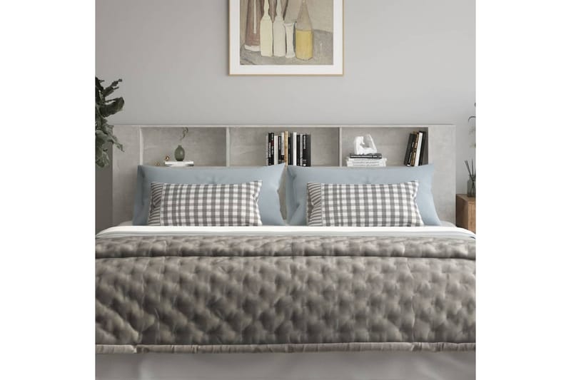 beBasic Sänggavel med förvaring betonggrå 220x18,5x104,5 cm - Grey - Sänggavlar & huvudgavlar