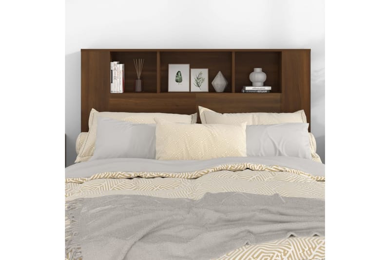 beBasic Sänggavel med förvaring brun ek 140x18,5x104,5 cm - Brown - Möbler - Säng - Sängtillbehör & sänggavel - Sänggavlar & huvudgavlar
