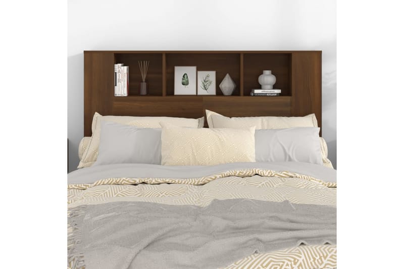 beBasic Sänggavel med förvaring brun ek 140x18,5x104,5 cm - Brown - Sänggavlar & huvudgavlar