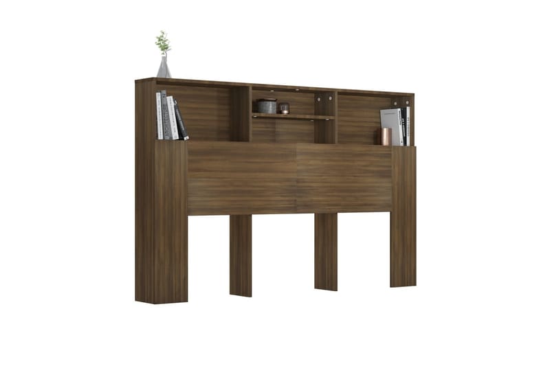 beBasic Sänggavel med förvaring brun ek 160x19x103,5 cm - Brown - Möbler - Säng - Sängtillbehör & sänggavel - Sänggavlar & huvudgavlar