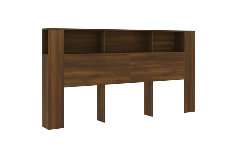 beBasic Sänggavel med förvaring brun ek 200x18,5x104,5 cm - Brown - Möbler - Säng - Sängtillbehör & sänggavel - Sänggavlar & huvudgavlar