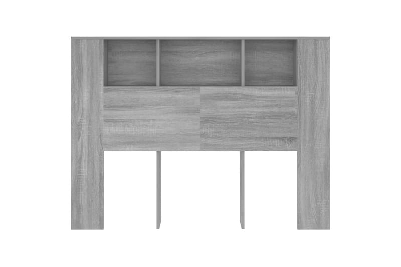 beBasic Sänggavel med förvaring grå sonoma 140x18,5x104,5 cm - Grey - Sänggavlar & huvudgavlar