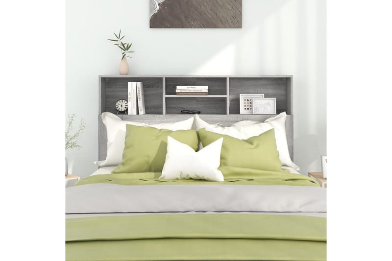 beBasic Sänggavel med förvaring grå sonoma 140x19x103,5 cm - Grey - Möbler - Säng - Sängtillbehör & sänggavel - Sänggavlar & huvudgavlar