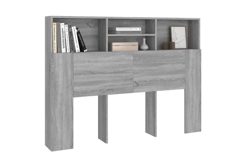 beBasic Sänggavel med förvaring grå sonoma 140x19x103,5 cm - Grey - Möbler - Säng - Sängtillbehör & sänggavel - Sänggavlar & huvudgavlar