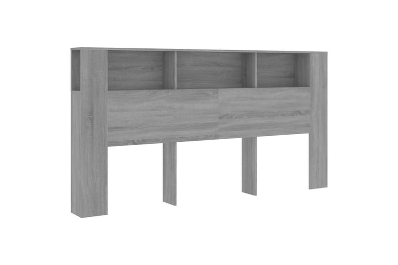 beBasic Sänggavel med förvaring grå sonoma 200x18,5x104,5 cm - Grey - Möbler - Säng - Sängtillbehör & sänggavel - Sänggavlar & huvudgavlar