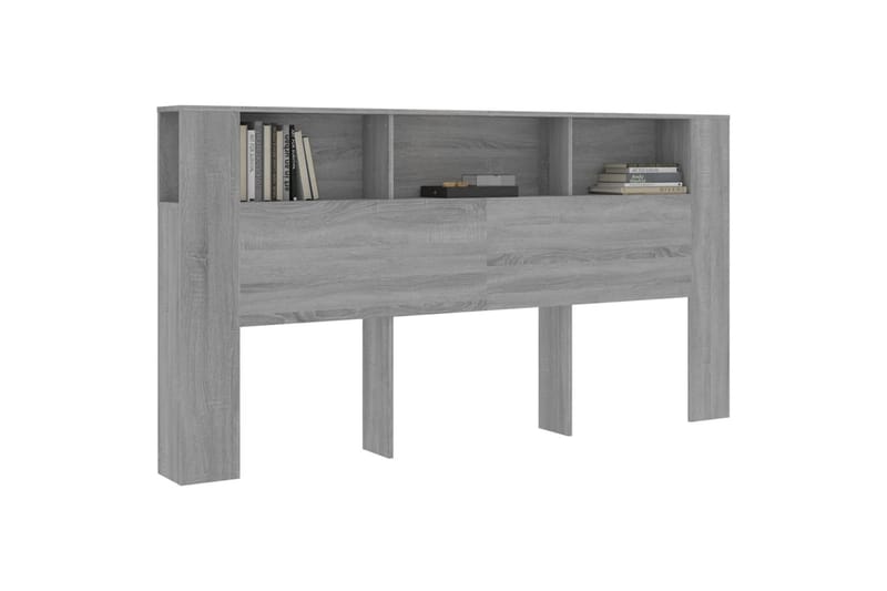 beBasic Sänggavel med förvaring grå sonoma 200x18,5x104,5 cm - Grey - Möbler - Säng - Sängtillbehör & sänggavel - Sänggavlar & huvudgavlar