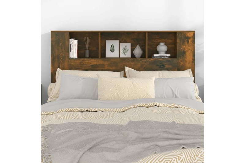beBasic Sänggavel med förvaring rökfärgad ek 140x18,5x104,5 cm - Brown - Sänggavlar & huvudgavlar