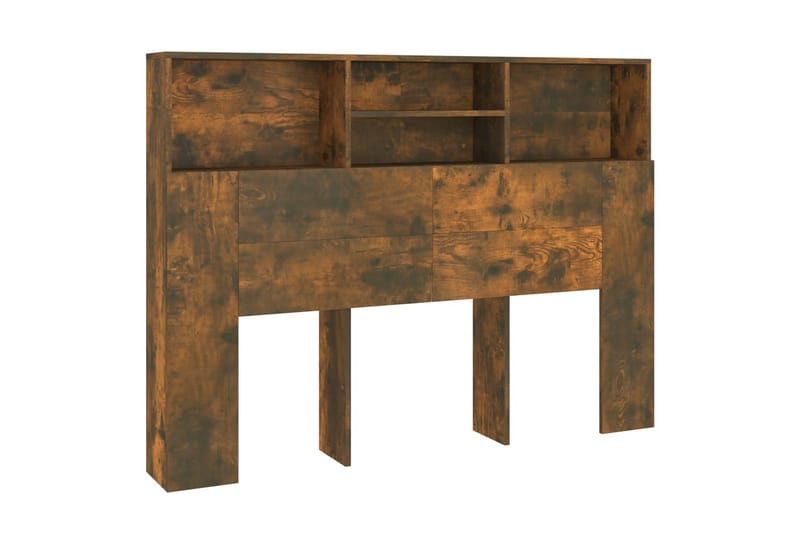 beBasic Sänggavel med förvaring rökfärgad ek 140x19x103,5 cm - Brown - Möbler - Säng - Sängtillbehör & sänggavel - Sänggavlar & huvudgavlar