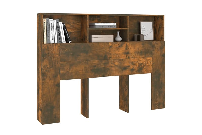 beBasic Sänggavel med förvaring rökfärgad ek 140x19x103,5 cm - Brown - Möbler - Säng - Sängtillbehör & sänggavel - Sänggavlar & huvudgavlar