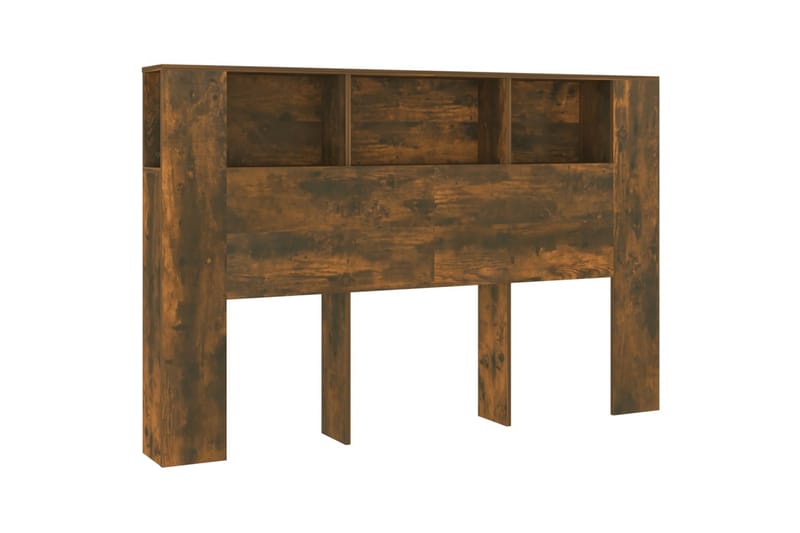 beBasic Sänggavel med förvaring rökfärgad ek 160x18,5x104,5 cm - Brown - Möbler - Säng - Sängtillbehör & sänggavel - Sänggavlar & huvudgavlar