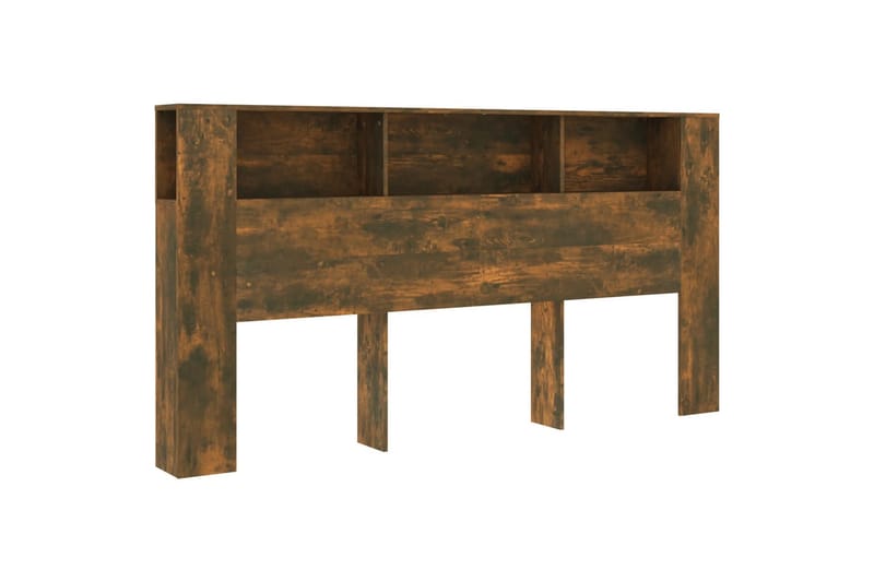 beBasic Sänggavel med förvaring rökfärgad ek 200x18,5x104,5 cm - Brown - Möbler - Säng - Sängtillbehör & sänggavel - Sänggavlar & huvudgavlar