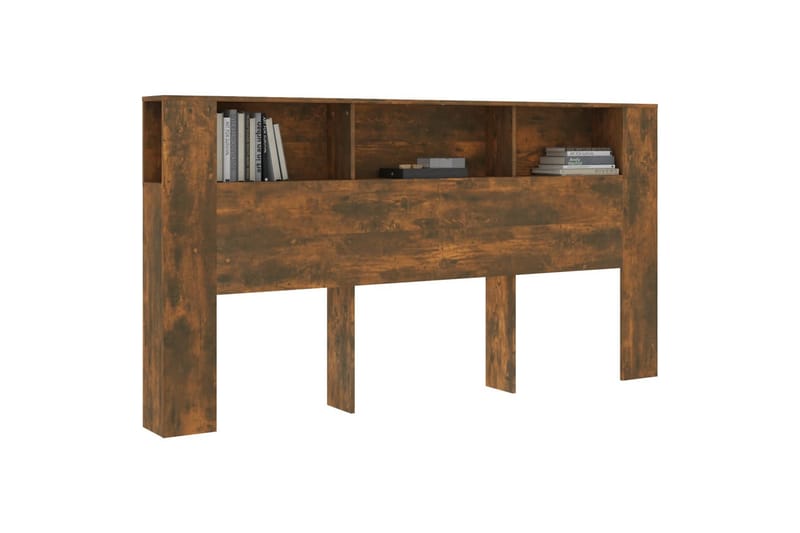 beBasic Sänggavel med förvaring rökfärgad ek 200x18,5x104,5 cm - Brown - Möbler - Säng - Sängtillbehör & sänggavel - Sänggavlar & huvudgavlar