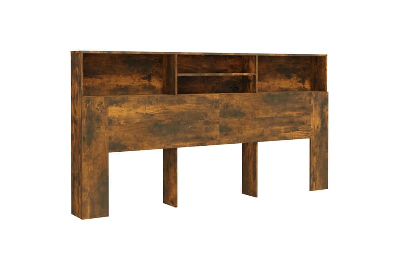 beBasic Sänggavel med förvaring rökfärgad ek 200x19x103,5 cm - Brown - Möbler - Säng - Sängtillbehör & sänggavel - Sänggavlar & huvudgavlar