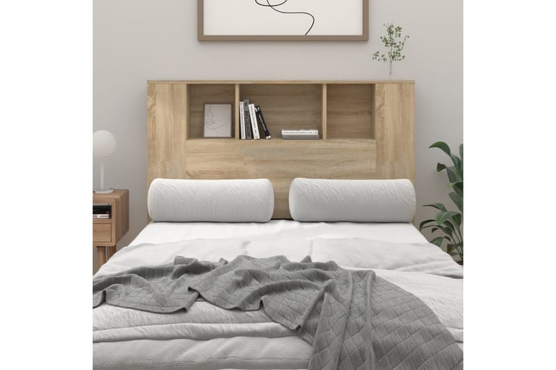 beBasic Sänggavel med förvaring sonoma-ek 120x18,5x104,5 cm - Brown - Möbler - Säng - Sängtillbehör & sänggavel - Sänggavlar & huvudgavlar