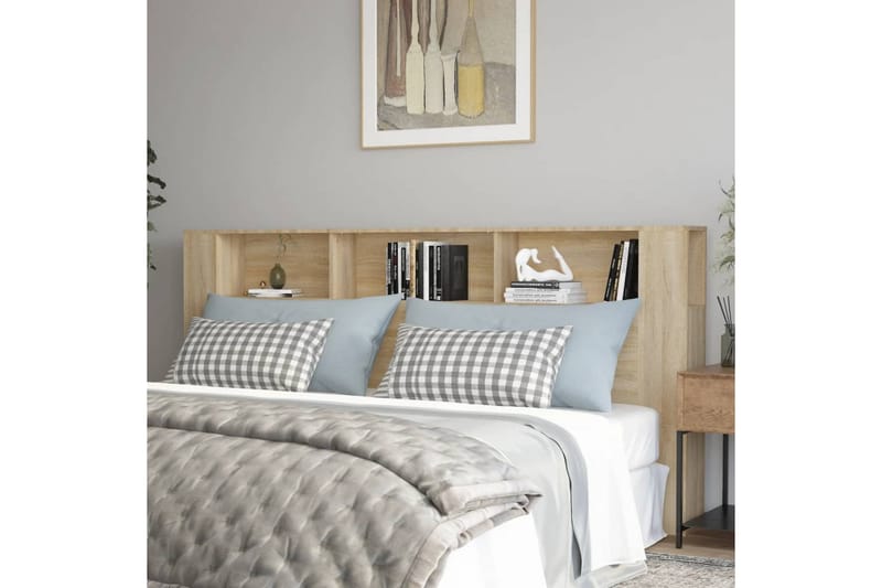 beBasic Sänggavel med förvaring sonoma-ek 220x18,5x104,5 cm - Brown - Möbler - Säng - Sängtillbehör & sänggavel - Sänggavlar & huvudgavlar