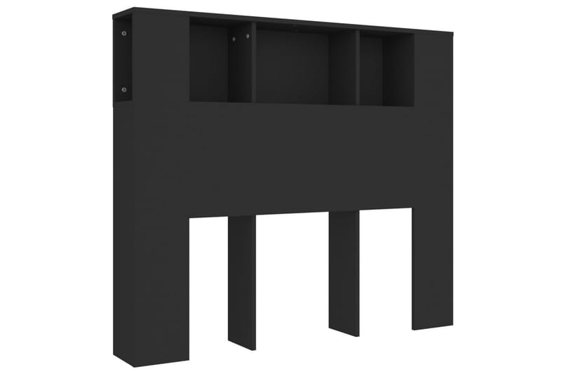 beBasic Sänggavel med förvaring svart 120x18,5x104,5 cm - Black - Sänggavlar & huvudgavlar