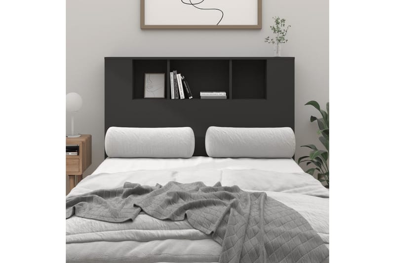 beBasic Sänggavel med förvaring svart 120x18,5x104,5 cm - Black - Sänggavlar & huvudgavlar