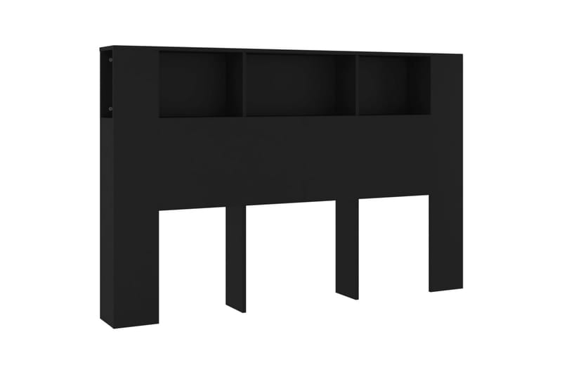 beBasic Sänggavel med förvaring svart 160x18,5x104,5 cm - Black - Möbler - Säng - Sängtillbehör & sänggavel - Sänggavlar & huvudgavlar