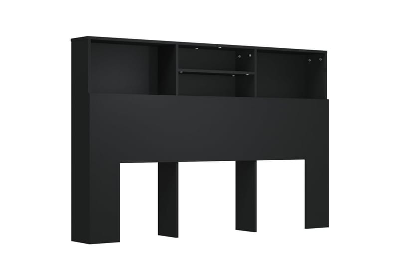 beBasic Sänggavel med förvaring svart 160x19x103,5 cm - Black - Möbler - Säng - Sängtillbehör & sänggavel - Sänggavlar & huvudgavlar