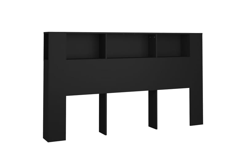 beBasic Sänggavel med förvaring svart 180x18,5x104,5 cm - Black - Sänggavlar & huvudgavlar