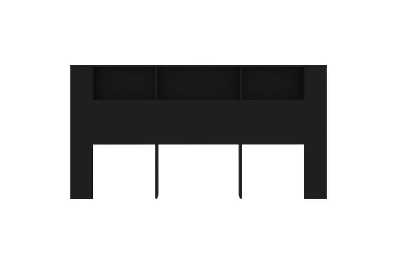 beBasic Sänggavel med förvaring svart 200x18,5x104,5 cm - Black - Sänggavlar & huvudgavlar
