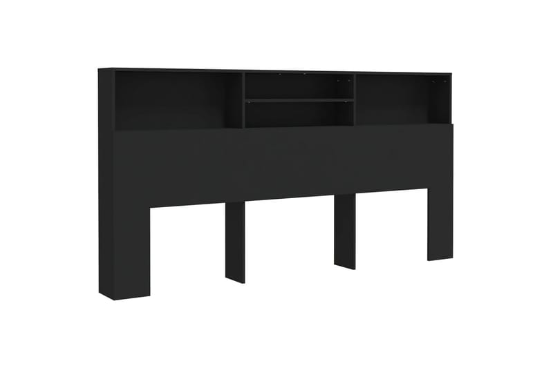 beBasic Sänggavel med förvaring svart 200x19x103,5 cm - Black - Möbler - Säng - Sängtillbehör & sänggavel - Sänggavlar & huvudgavlar