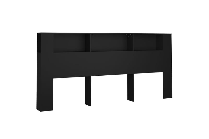 beBasic Sänggavel med förvaring svart 220x18,5x104,5 cm - Black - Möbler - Säng - Sängtillbehör & sänggavel - Sänggavlar & huvudgavlar