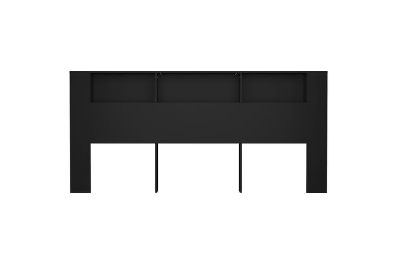 beBasic Sänggavel med förvaring svart 220x18,5x104,5 cm - Black - Sänggavlar & huvudgavlar