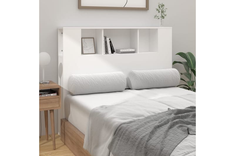 beBasic Sänggavel med förvaring vit 120x18,5x104,5 cm - White - Möbler - Säng - Sängtillbehör & sänggavel - Sänggavlar & huvudgavlar