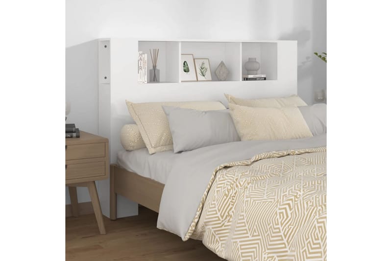 beBasic Sänggavel med förvaring vit 140x18,5x104,5 cm - White - Sänggavlar & huvudgavlar