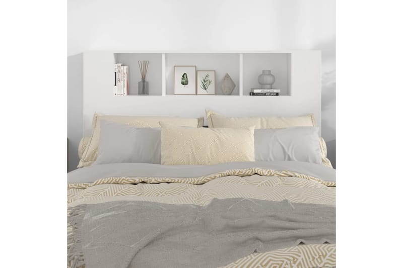 beBasic Sänggavel med förvaring vit 140x18,5x104,5 cm - White - Möbler - Säng - Sängtillbehör & sänggavel - Sänggavlar & huvudgavlar