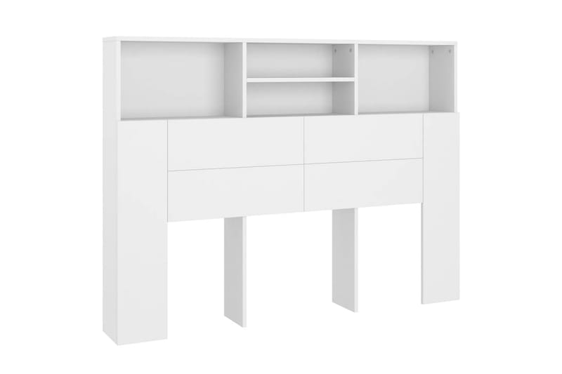 beBasic Sänggavel med förvaring vit 140x19x103,5 cm - White - Sänggavlar & huvudgavlar