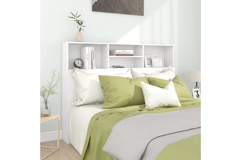 beBasic Sänggavel med förvaring vit 140x19x103,5 cm - White - Möbler - Säng - Sängtillbehör & sänggavel - Sänggavlar & huvudgavlar
