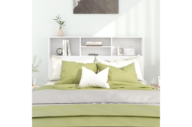 beBasic Sänggavel med förvaring vit 140x19x103,5 cm - White - Möbler - Säng - Sängtillbehör & sänggavel - Sänggavlar & huvudgavlar