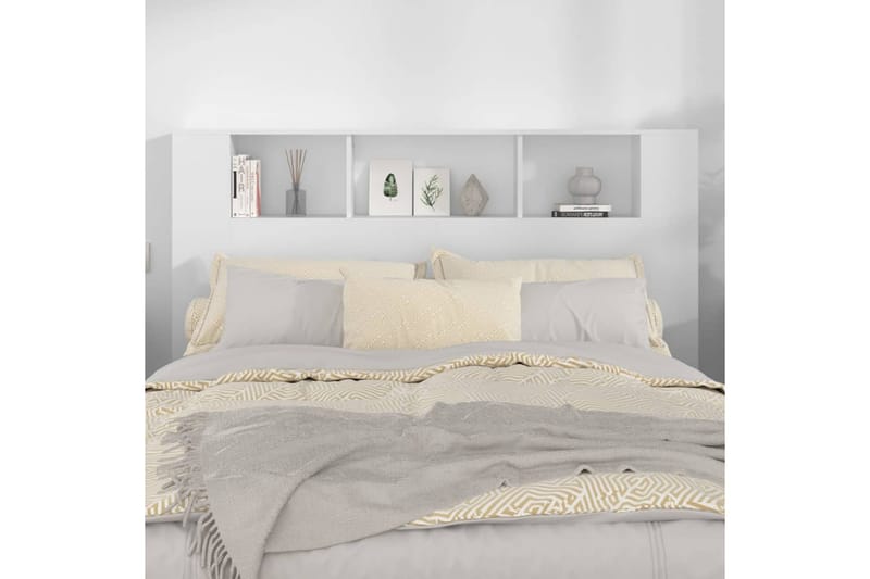 beBasic Sänggavel med förvaring vit 160x18,5x104,5 cm - White - Möbler - Säng - Sängtillbehör & sänggavel - Sänggavlar & huvudgavlar