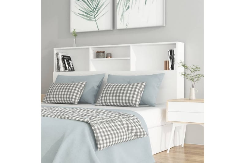 beBasic Sänggavel med förvaring vit 160x19x103,5 cm - White - Möbler - Säng - Sängtillbehör & sänggavel - Sänggavlar & huvudgavlar