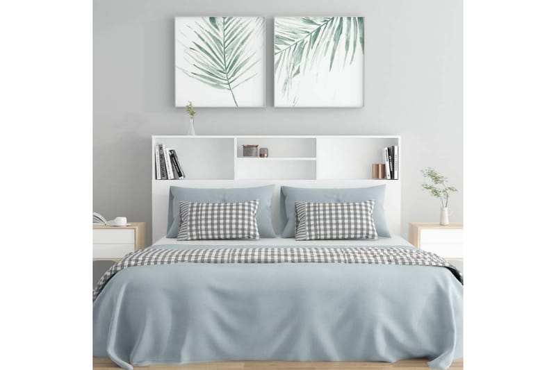beBasic Sänggavel med förvaring vit 160x19x103,5 cm - White - Möbler - Säng - Sängtillbehör & sänggavel - Sänggavlar & huvudgavlar