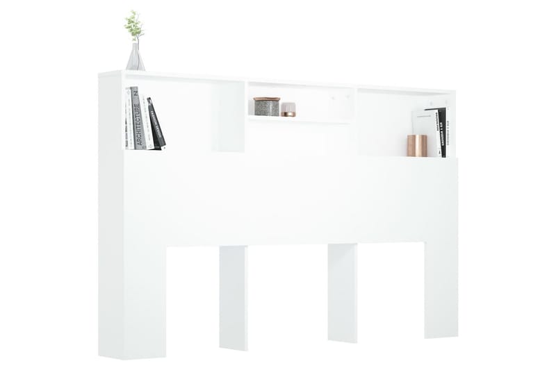 beBasic Sänggavel med förvaring vit 160x19x103,5 cm - White - Möbler - Säng - Sängtillbehör & sänggavel - Sänggavlar & huvudgavlar