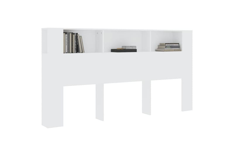 beBasic Sänggavel med förvaring vit 200x18,5x104,5 cm - White - Möbler - Säng - Sängtillbehör & sänggavel - Sänggavlar & huvudgavlar