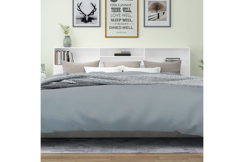 beBasic Sänggavel med förvaring vit 220x19x103,5 cm - White - Möbler - Säng - Sängtillbehör & sänggavel - Sänggavlar & huvudgavlar