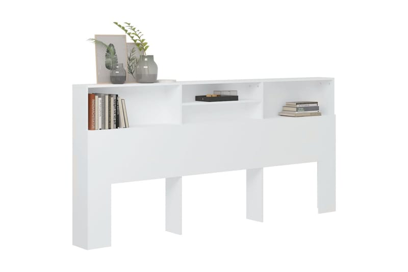 beBasic Sänggavel med förvaring vit 220x19x103,5 cm - White - Möbler - Säng - Sängtillbehör & sänggavel - Sänggavlar & huvudgavlar
