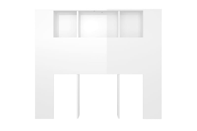 beBasic Sänggavel med förvaring vit högglans 120x18,5x104,5 cm - White - Sänggavlar & huvudgavlar