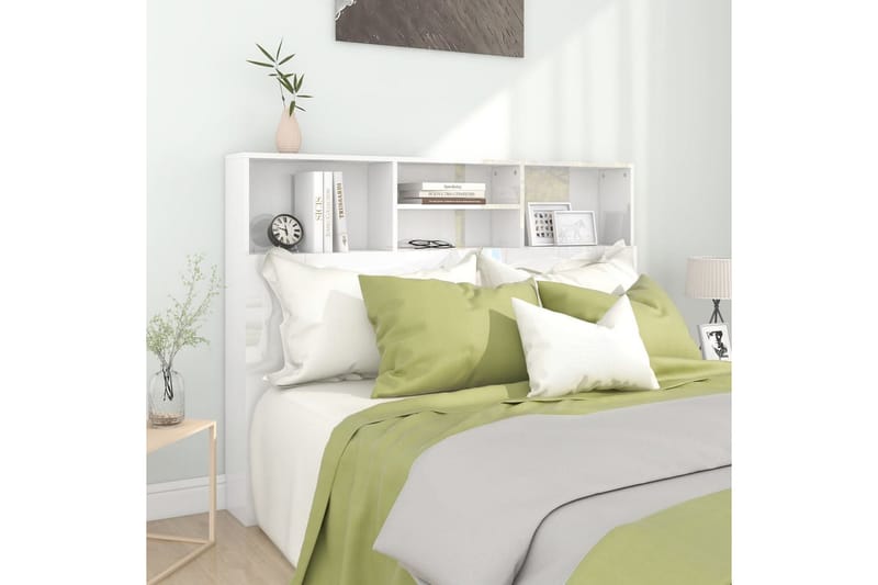 beBasic Sänggavel med förvaring vit högglans 140x19x103,5 cm - White - Möbler - Säng - Sängtillbehör & sänggavel - Sänggavlar & huvudgavlar