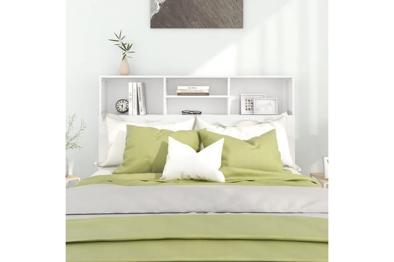 beBasic Sänggavel med förvaring vit högglans 140x19x103,5 cm - White - Möbler - Säng - Sängtillbehör & sänggavel - Sänggavlar & huvudgavlar