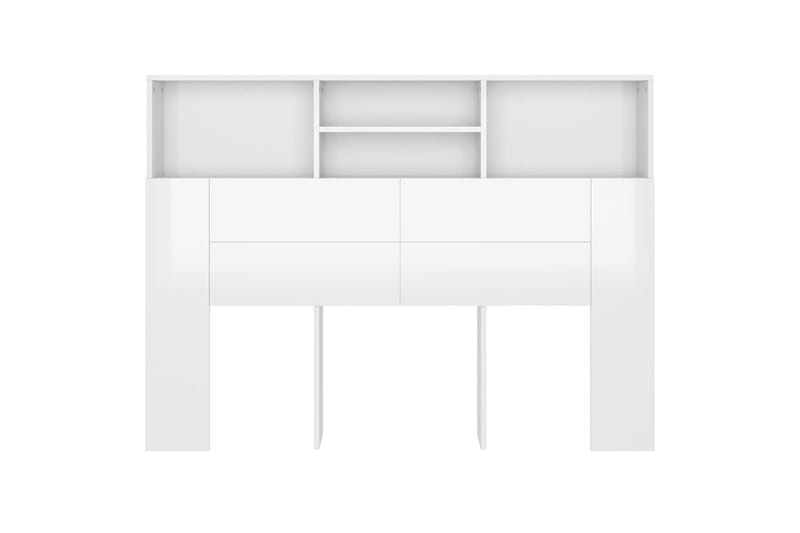 beBasic Sänggavel med förvaring vit högglans 140x19x103,5 cm - White - Möbler - Säng - Sängtillbehör & sänggavel - Sänggavlar & huvudgavlar